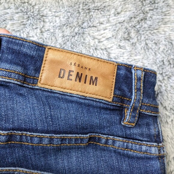 Sezane Blue Jeans Perfect Slim 7/8 Dark Blue Skinny Size 29 - Picture 9 of 13